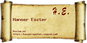 Hanser Eszter névjegykártya